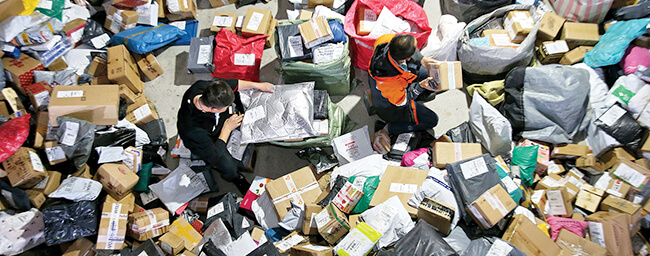 STP Express staff sort parcels