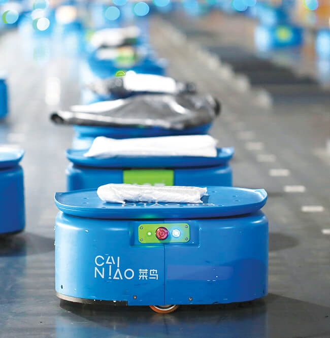 China's AGV market: Cainao robots sorting packages