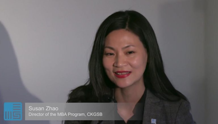 Director of the MBA program, Susan Zhao delivering a speech and introducing our MBA program at CKGSB’s London event ‘ Career Start-Up Opportunities in and with China’ held at Asia House in London on April 4, 2019