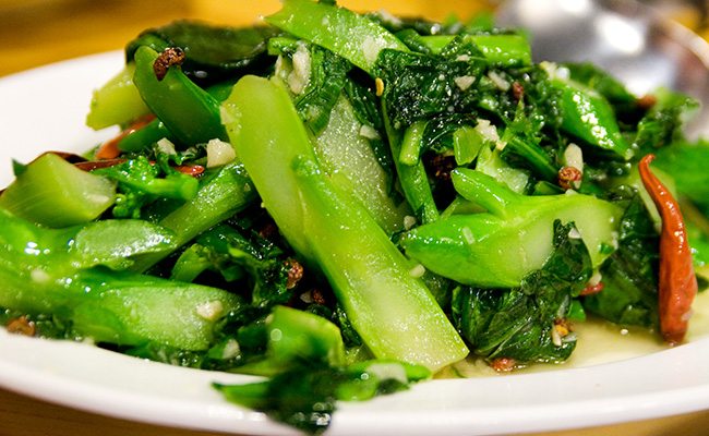Sautéed Chinese vegetables.