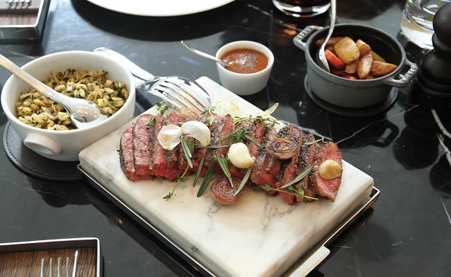 Signature beef dish from Mandarin Oriental's Fifty 8° Grill in Shanghai