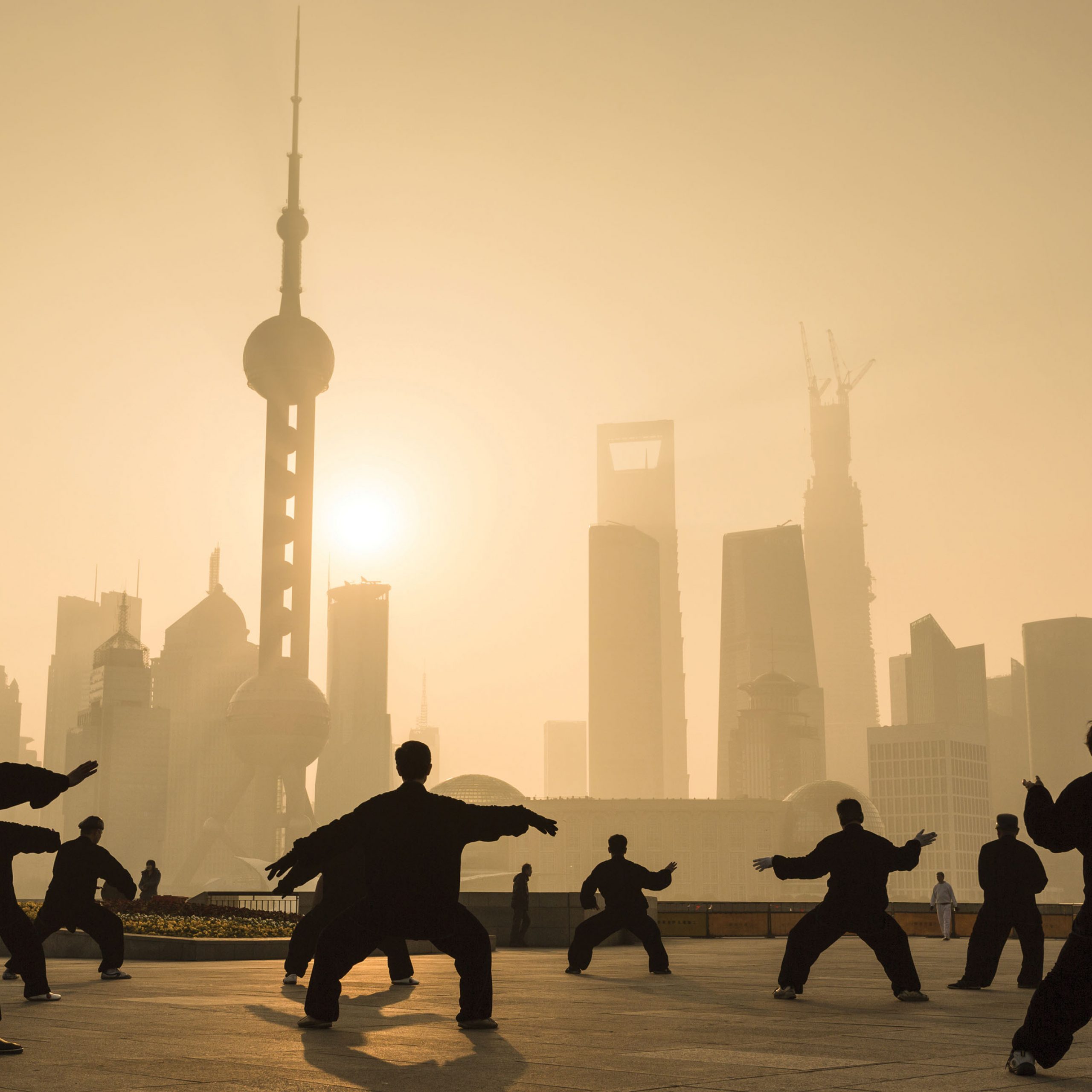Locals exercise performing martial arts on Shanghai’s riverfront - CKGSB Knowledge