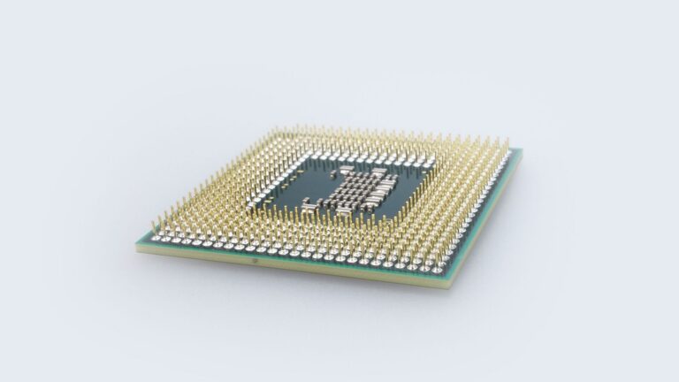 Close-up of a computer processor chip