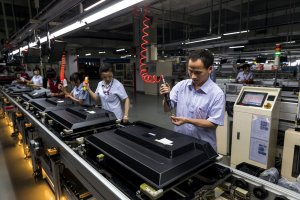 Photo of an assembly line