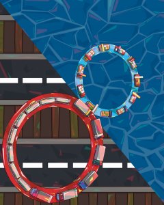 Illustration of an infinity loop, a metaphor for China's new dual circulation economic policy