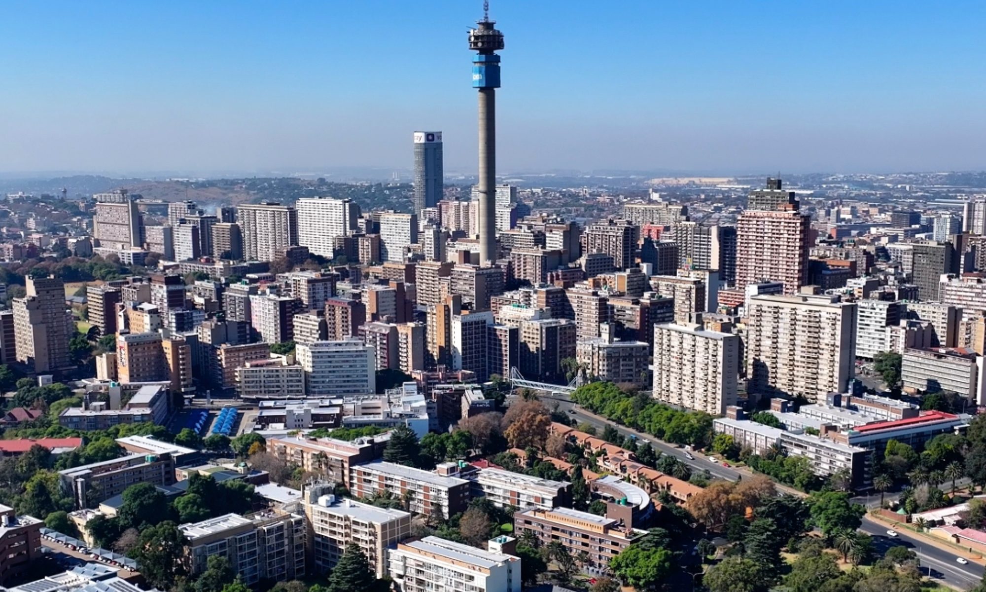 Johannesburg skyline with landmark tower, featured for CKGSB Global Unicorn Program on Emerging Markets and Innovation